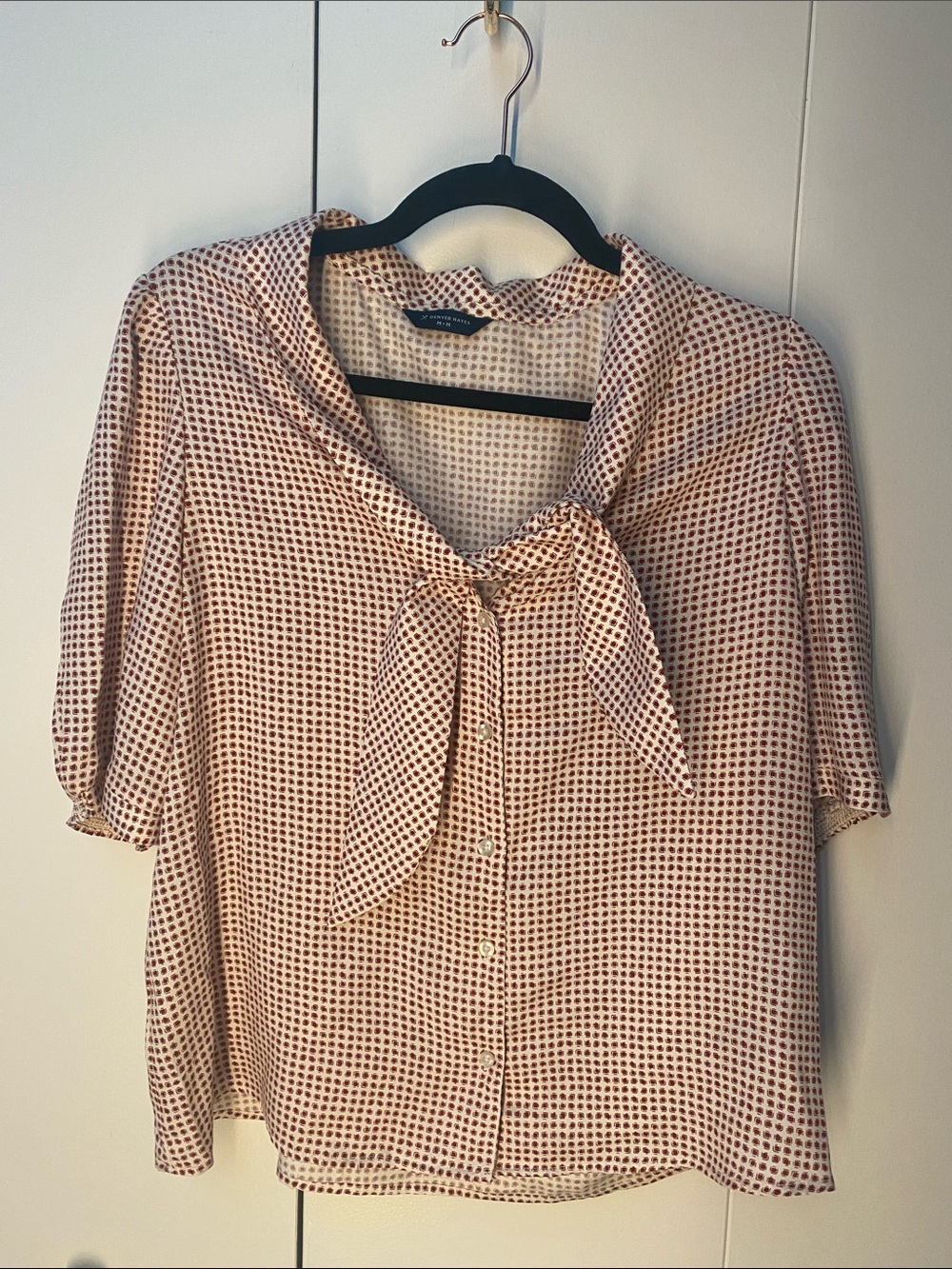 Denver Hayes Women's Geometric Tie-Neck Blouse